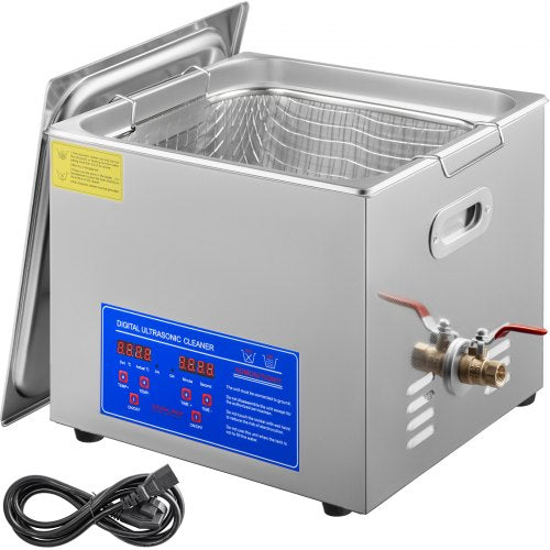 15L Ultrasonic Cleaner Machine Stainless Steel Ultrasonic Cleaning Machine Digital Heater Timer Jewelry Cleaning for Commercial Personal Home Use(15L)