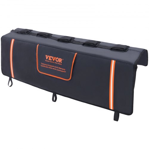 Tailgate Bike Pad, 53" Truck Tailgate Pad Carry 5 Mountain Bikes, Upgraded Grooves Tailgate Protection Pad with Reflective Strips and Tool Pockets, with Camera Opening for Mid-Size Pickup Trucks