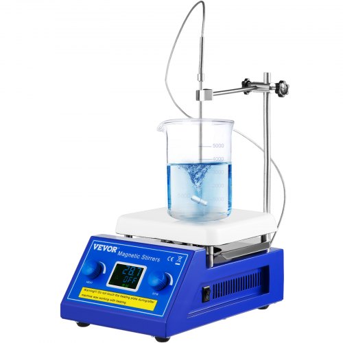 Hotplate Magnetic Stirrer, 200-2000RPM Adjustable Speed, 5L Stirring Capacity w/ LED Display, Lab Magnetic Stirrer w/ Max 608°F/320°C Heating Temperature, Support Stand Included, for Lab Mixing