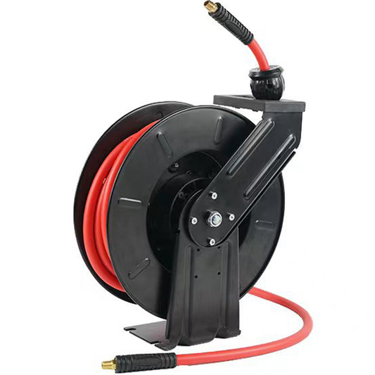 Air Hose Reel 3/8" x 50' Auto Rewind Hybrid Rubber Hose Retractable 300PSI