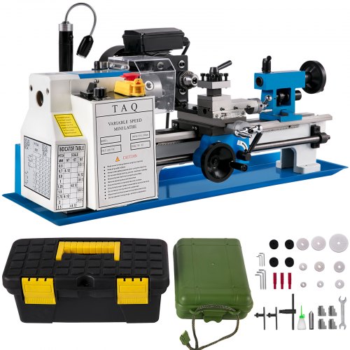 Mini Metal Lathe 550W Variable Speed Metal Lathe 50 to 2500Rpm Digital Milling Metal Lathe 7x14 Inch for Areas such as Mini Precision Parts Processing Sample Processing Modeling Works