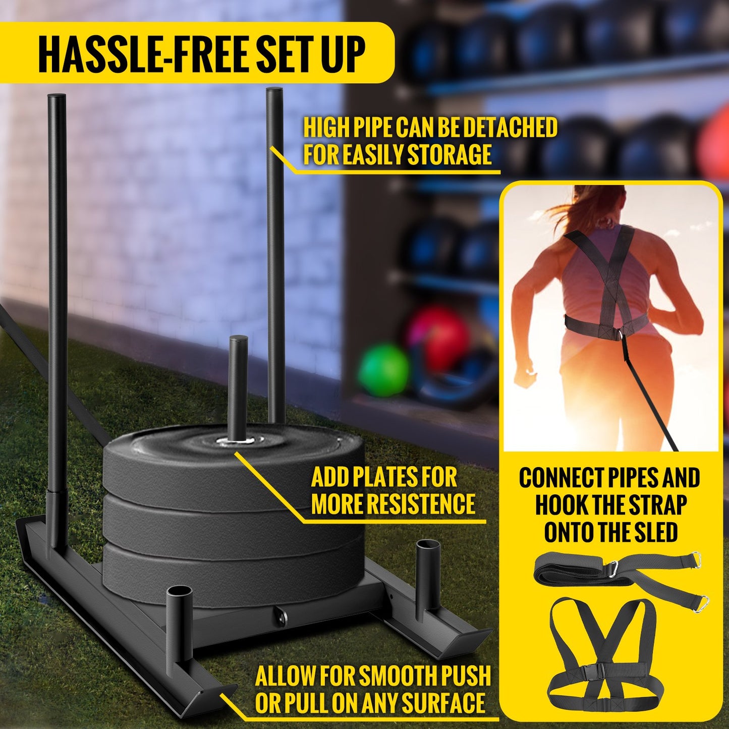Weight Sled Pull Power Sled Workout Harness Tire Pulling Sled Football Workout Equipment Weight Drag Sled Strap Resistance Training Speed Agility Training Kits