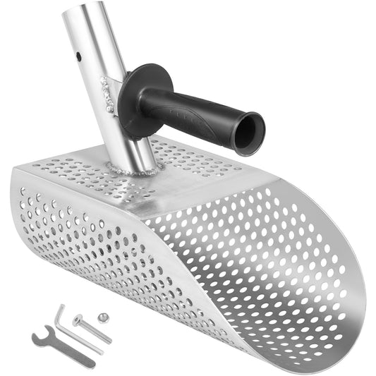 Metal Detector Sand Scoop, Stainless Steel Metal Detecting Beach Scoop Scoops, 10 MM Hole Beach Metal Detector Scoop, 2MM Sturdy Light Stainless Steel, for Metal Detecting and Treasure Hunting