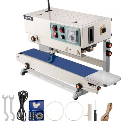 doorlopende bandsealer, 0,24-0,6 in/6-15 mm afdichtingsbreedte, FR900 220V/50Hz verticale sluitmachine, bandheatsealer met digitale temperatuurregeling voor PVC-membraanzakfolie