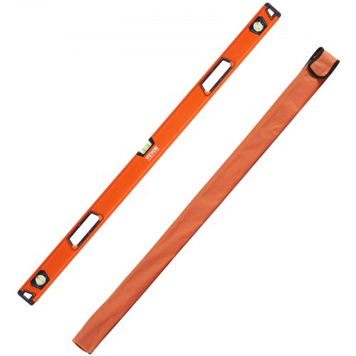 Magnetic Torpedo Level, 48 in, Mechanical Bubble Vials Ruler for 45/90/180 Degree, Aluminum Alloy Leveler Tool w/ Viewing Window, Shock-Resistant for Measuring Plumbing, Wood