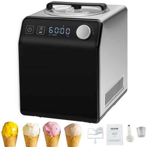 2 Quart Automatic Ice Cream Machine Electric Yogurt Gelato Make Black