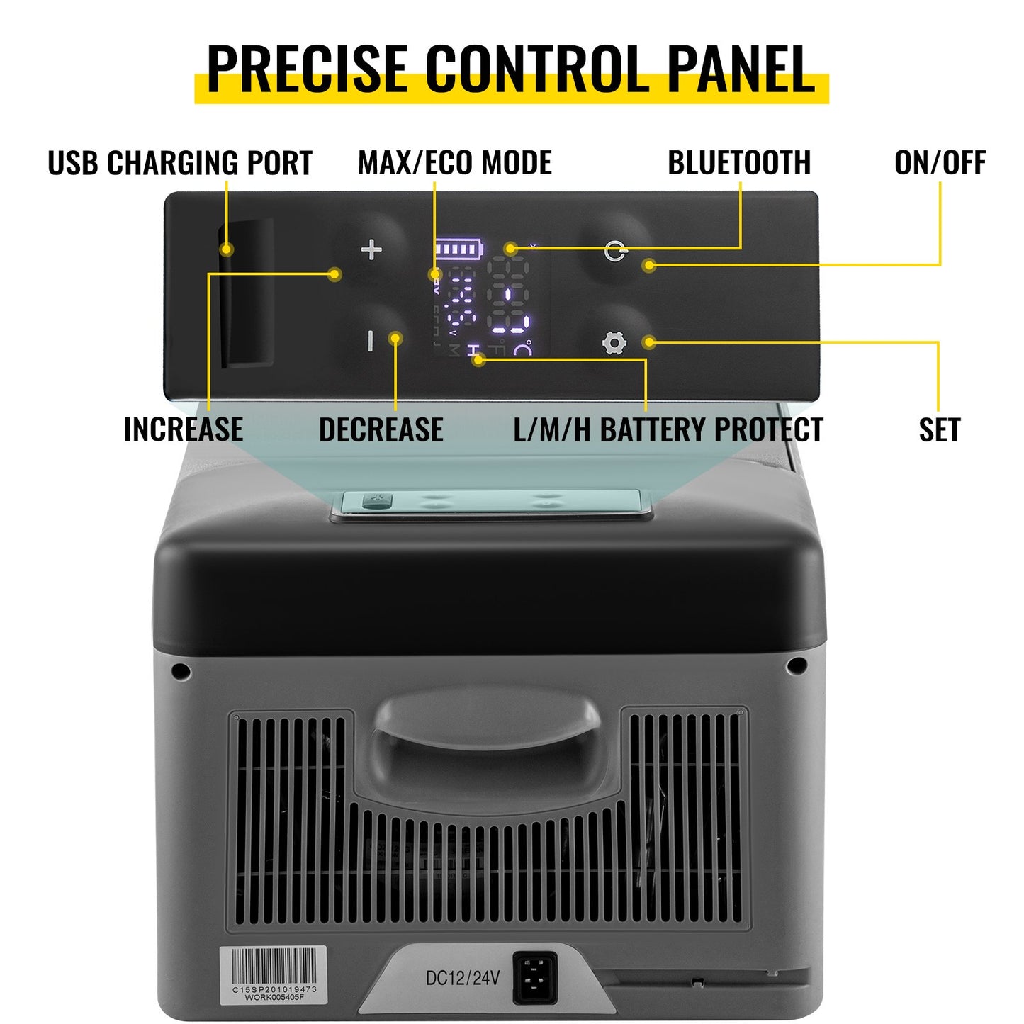 Portable Car Freezer, 15L Portable Refrigerator Freezer, Dual Storage Zone Camping Freezer, -4℉~50℉ 12 Volt Fridge Freezer, Car Freezer for Car and Home Use, DC 12/24V, AC 100-240V, USB Port