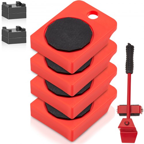 Furniture Dolly, 4 Pack Plastic Furniture Mover Sliders with 4 PP Wheels & 360° Rotation Non-Slip Cap, 250Lbs Capacity Furniture Lift Mover Tool Set for Moving Heavy Furniture Refrigerator Sofa