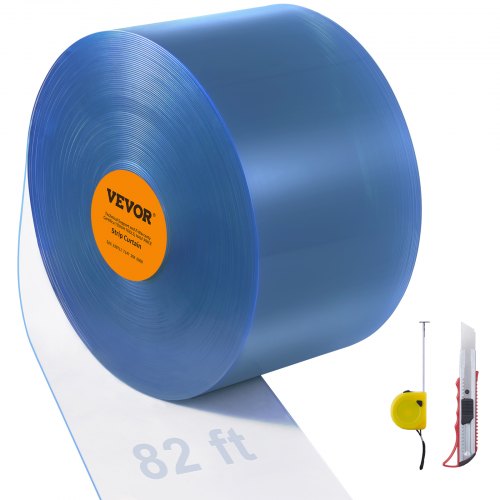 Strip Curtain, 82' Length x 8" Width x 0.08" Thickness, Clear PVC Smooth Curtain Strip Door Bulk Roll, Plastic Door Strips for Doorways of Supermarket, Garage, Warehouse, Barn, Pet Animal House