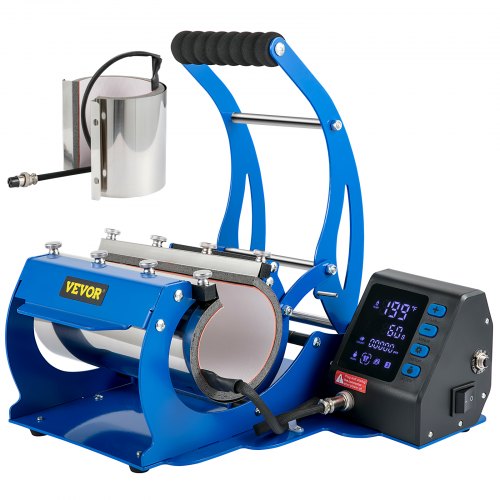 Mug Heat Press, 11oz/11.5cm and 20oz/22cm Two Platens, LCD Cup Press Machine with Detachable Transfer Sublimation Mats, DIY Presser for Coffee Skinny Tumblers, Silica-Gel Printing, Blue