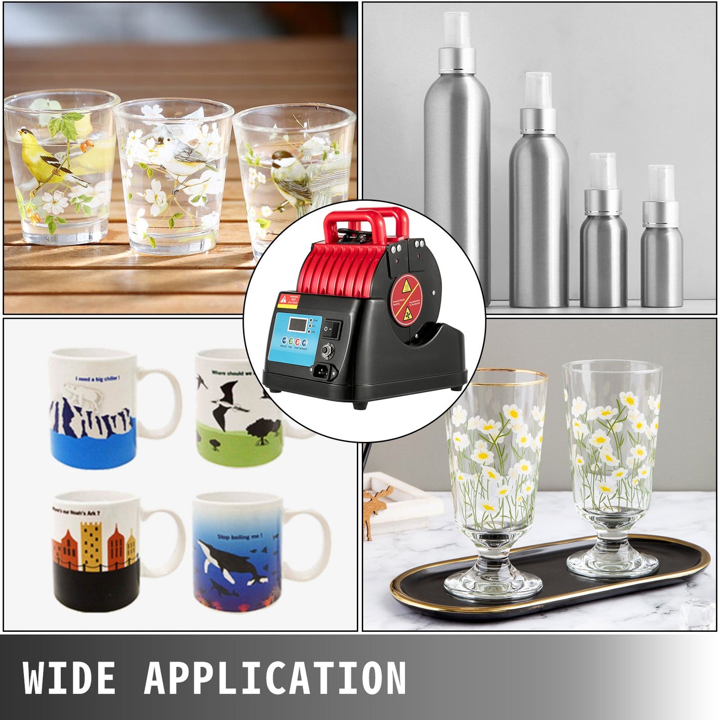 Mug Press 600W Mug Heat Press 4 In 1 Heat Press Bottle Red Mug Cup Heat Press Machine Mug Sublimation Heat Press for Transferring Pictures on 11oz, 9oz, 1.5oz, 3oz Mugs, Wine Glasses and Bottles