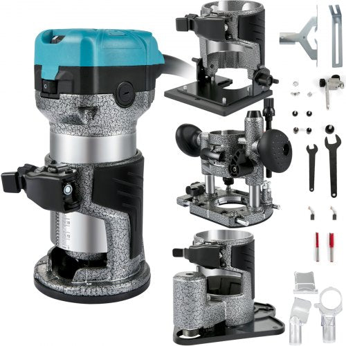 Router Tool, 710W Wood Router, Router for Woodworking w/ 3 Router Collets, Wood Router Tool w/ Fixed & Plunge & Tilt & Offset Base, Woodworking Router w/ Aluminum Shell & Variable Rotating Speed