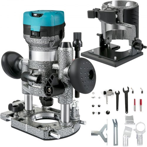 Router Tool, 710W Wood Router, Router for Woodworking w/ Three Router Collets, Wood Router Tool w/ Tilt & Plunge Base, Woodworking Router w/ Aluminum Shell and 13000 - 33000 r/min Rotating Speed