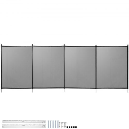 Pool Fencing Mesh, 4 x 12 ft Swimming Pool Fence, 1000D PVC Mesh Fabric Removable Pool Fence, Pool Fence for Inground Pools with Aluminum Poles and Stainless Steel Tubes for Security and Privacy