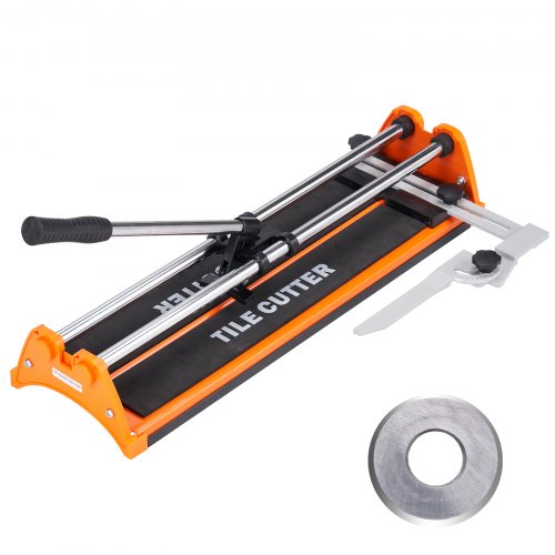 Manual Tile Cutter, 17 inch, Porcelain Ceramic Tile Cutter with Tungsten Carbide Cutting Wheel, Infrared Positioning, Anti-Skid Feet, Double Rails for professional installers or beginners
