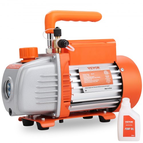 1/5 HP Single Stage Vacuum Pump, 3.5 CFM, 220-240V AC Air Conditioning Conditioner Vacuum Pump, 1/4" SAE Male 1/2" ACME Male Inlet, for HVAC Repair, Refrigeration Maintenance, Resin Degassing