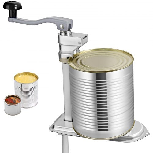 Commercial Can Opener, 18.9"/48cm Long, Manual Table Can Opener for Up to 11.8"/30cm Tall, Fixed with Clamp or Screws, Ergonomic Swing Handle & One Spare Knife, for Restaurants, Stainless Steel