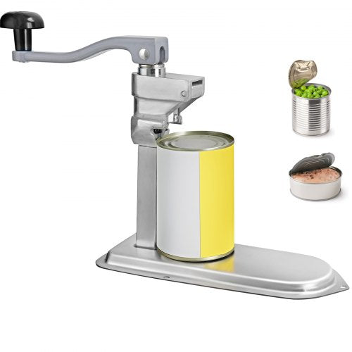 Commercial Can Opener, 23.2"/59cm Long, Manual Table Can Opener for Up to 15.7"/40cm Tall, Fixed with Clamp or Screws, Ergonomic Swing Handle & One Spare Knife, for Restaurants, Stainless Steel