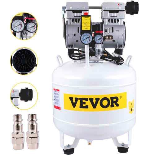 Pancake Air Compressor, 40L/8.8 Gallon Vertical Air Compressor Tank, 1HP 750W Portable Oilless Compressor, Ultra Quiet, 115PSI, 5.9CFM, 1440RPM, for Tire Inflation, House Renovation, Air Tools