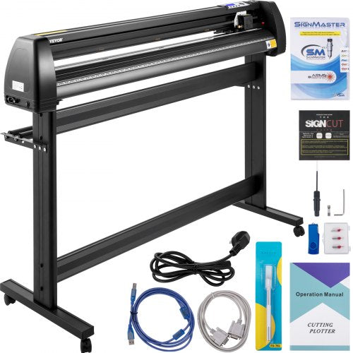 Vinyl Cutter Machine, 53" Vinyl Plotter, LCD Display Plotter Cutter, Three Adjustable  Pinch Rollers Sign Cutting Plotter, Vinyl Cutter with SignCut and SignMaster Software for Design and Cut