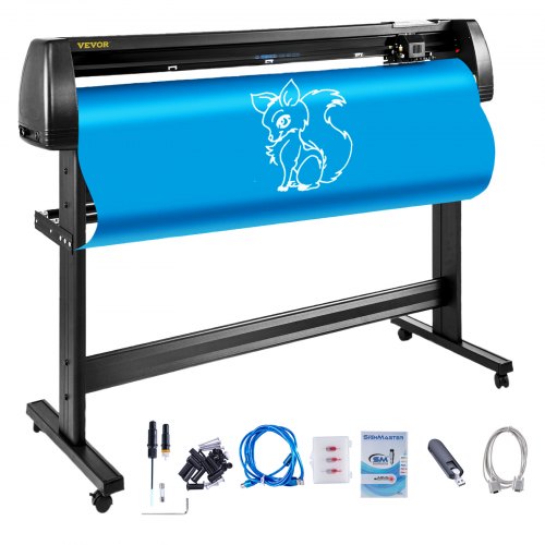 Vinyl Cutter Plotter Machine 53” Signmaster Software Sign Making Machine 1350mm Paper Feed Vinyl Cutter Plotter with Stand (53” 1350mm)