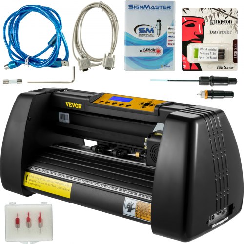 Vinyl Cutter Plotter Machine 14” Signmaster Software Sign Making Machine 720mm Paper Feed Vinyl Cutter Plotter with Stand (14” 375mm)