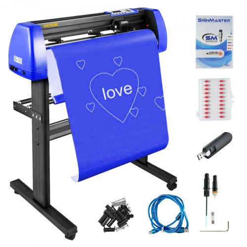 Vinyl Cutter 720mm Vinyl Cutter Machine Maximum Paper Feed 28inch Vinyl Plotter Cutter Machine with Sturdy Floor Stand Adjustable Force and Speed for Sign Making Vinyl Plotter