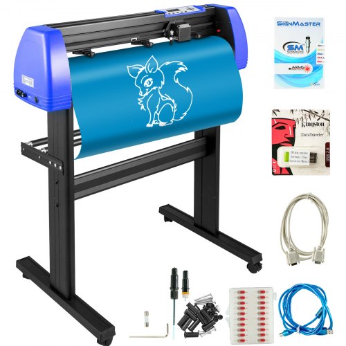 Vinyl Cutter 870mm Vinyl Cutter Machine Maximum Paper Feed 34inch Vinyl Plotter Cutter Machine with Sturdy Floor Stand Adjustable Force and Speed for Sign Making Vinyl Plotter