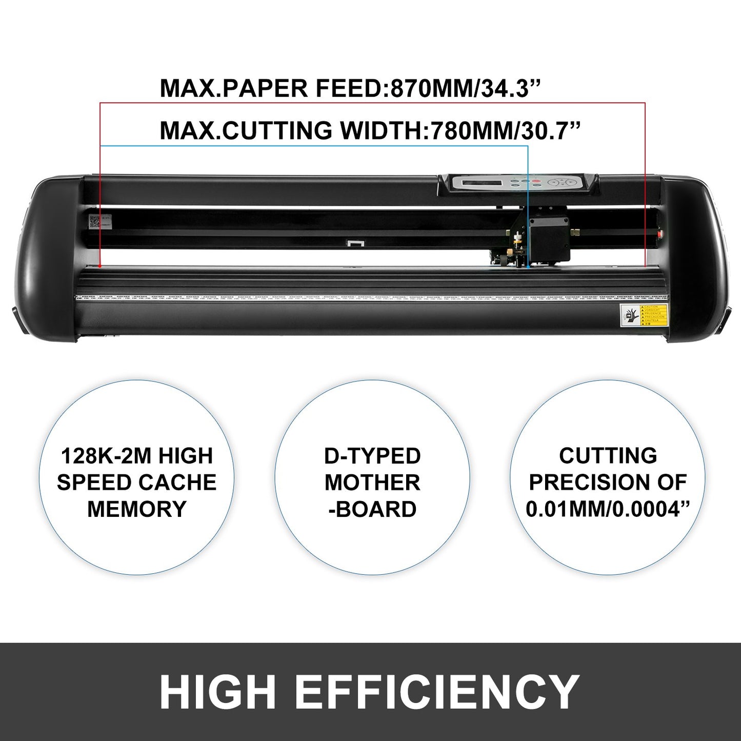 34" Vinyl Cutter Machine Basic Vinyl Plotter Cutter with Stand Plotter Adjustable Force Speed Sign Making