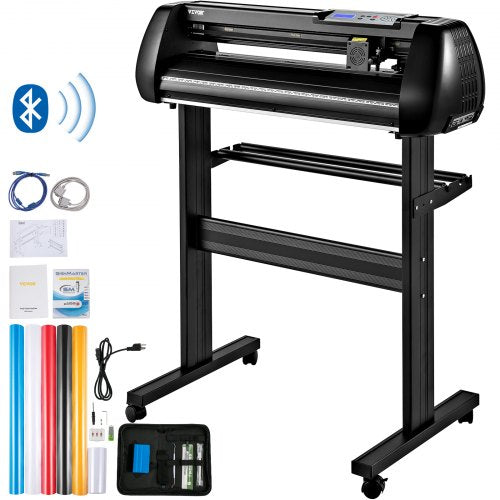 Vinyl Cutter Machine, 28inch Cutting Plotter, Offline Cutting Machine Kit Mobile Bluetooth, Precise Roller Shaft High Accuracy Adjustable Speed & Force, DIY SignMaster Software Blade for Windows