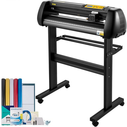 Vinyl Cutter Machine, 28-inch Cutting Plotter, Adjustable Speed and Force, DIY Cutting Machine Kit for Signs Banners Stickers with Floor Stand SignMaster Software Tools for Windows