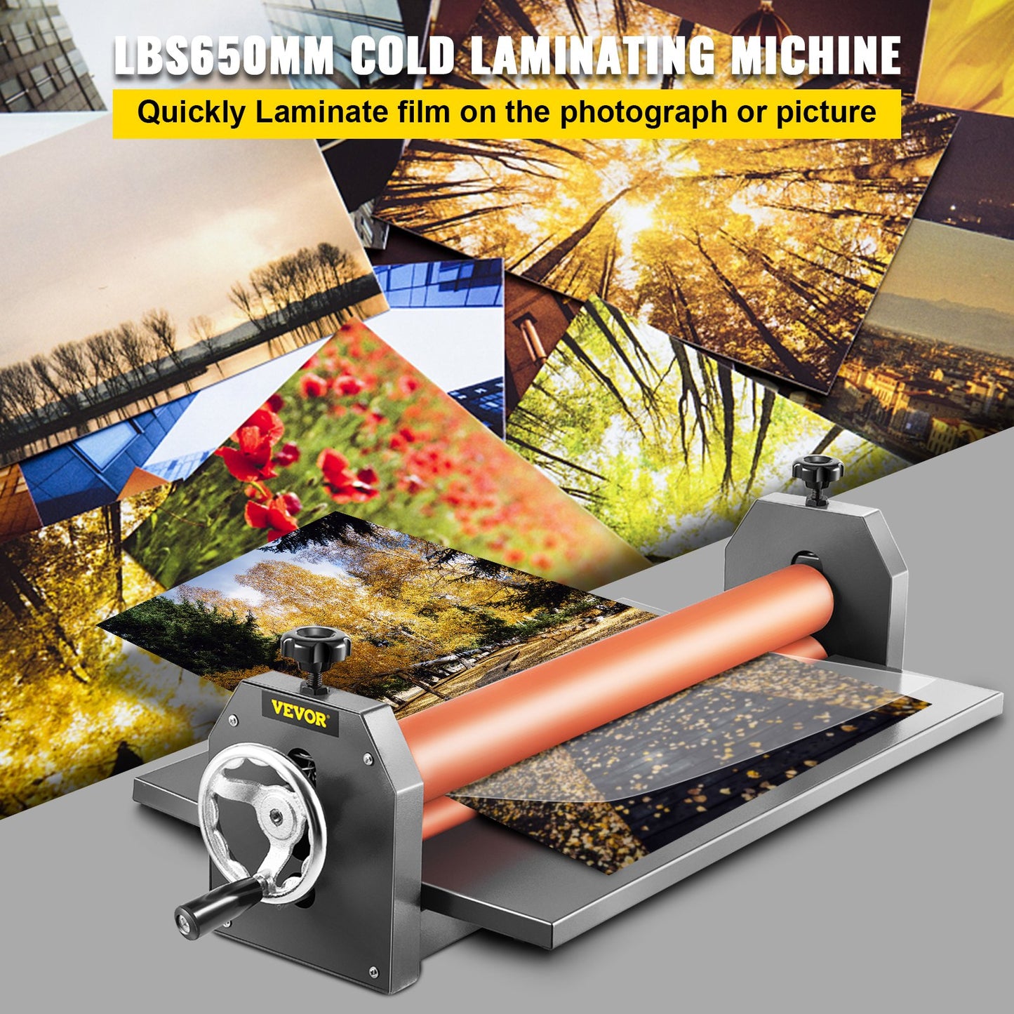 25.5" 650MM Manual Cold Roll Laminator Vinyl Photo Film Mounting Laminating Machine Cold Roll Laminating Machine