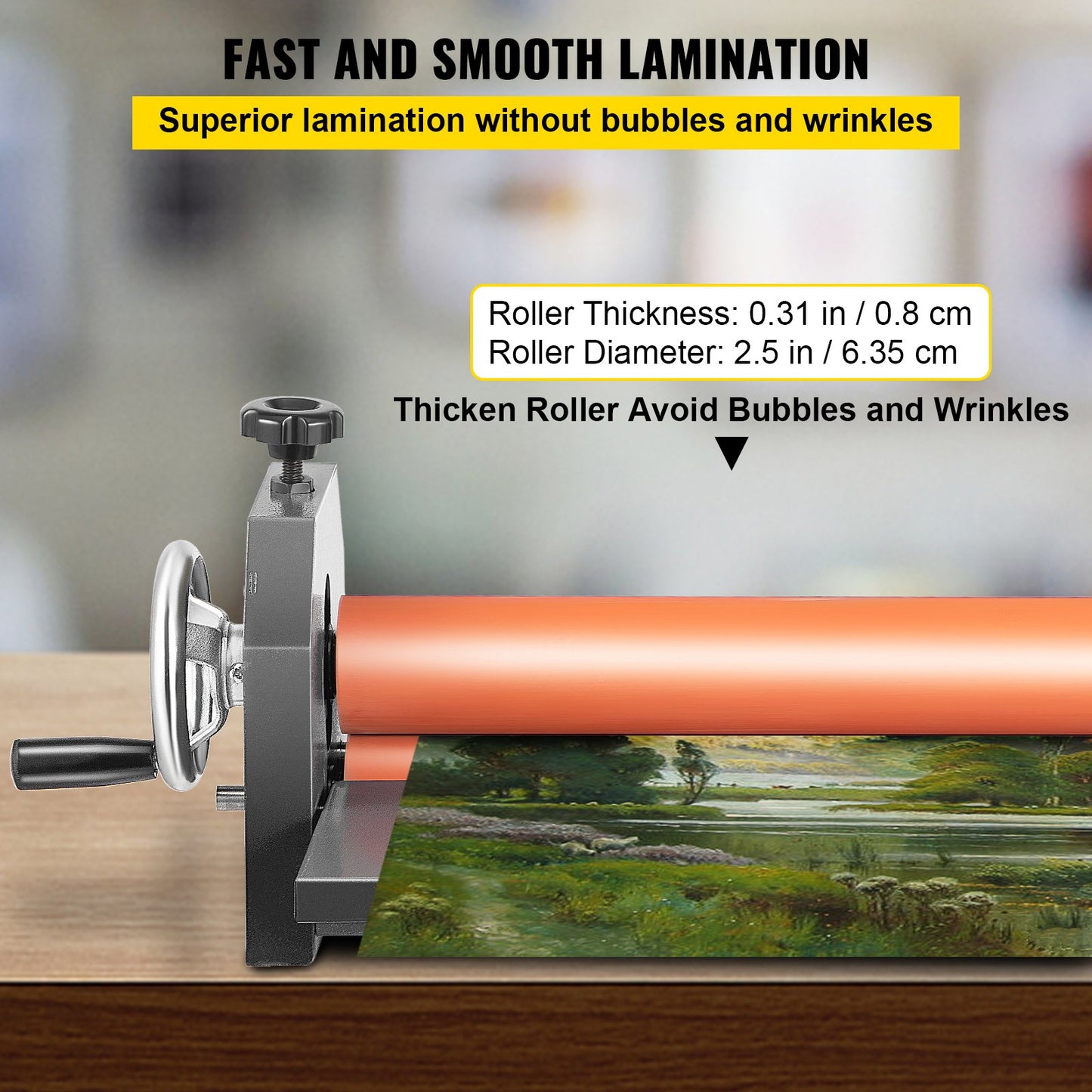 25.5" 650MM Manual Cold Roll Laminator Vinyl Photo Film Mounting Laminating Machine Cold Roll Laminating Machine