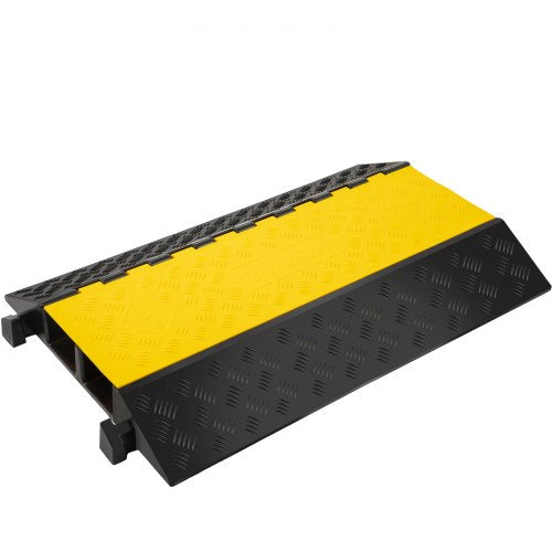 2 Channel Cable Protectors Rubber Cable Ramps 66000lbs per Axle Capacity Protective Cable Wire Cord Ramp Driveway Rubber Traffic Speed Bumps Cable Protector