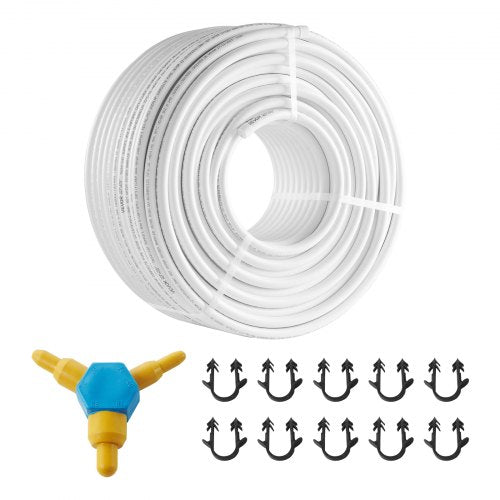 PEX-AL-PEX Tube, 328ft, 5/8'' Diameter Aluminum-Plastic Composite Pipe Oxygen Barrier Radiant Floor PEX Pipe, 0.08'' Thickness Radiant Heat Floor Plumbing Inner Aluminum Layer PEX Tubing Pipe