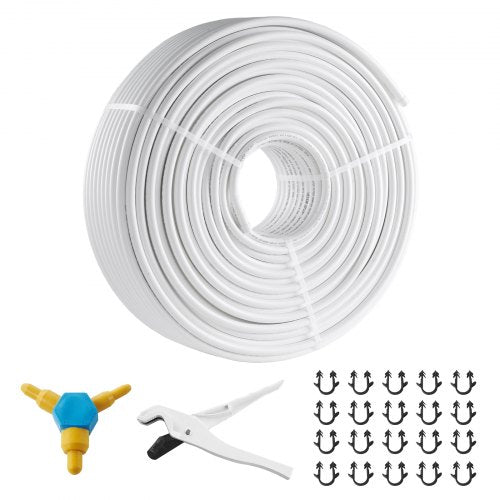 PEX-AL-PEX Tube, 656ft, 5/8'' Diameter Aluminum-Plastic Composite Pipe Oxygen Barrier Radiant Floor PEX Pipe, 0.08'' Thickness Radiant Heat Floor Plumbing Inner Aluminum Layer PEX Tubing Pipe