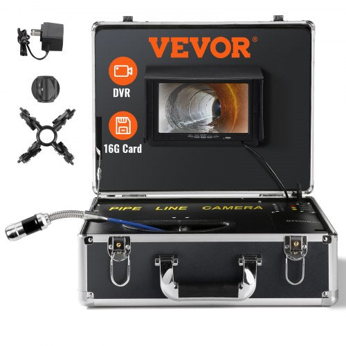 Sewer Camera Pipe Inspection Camera 7-inch Screen 1000TVL Camera 100ft Pipeline Inspection Camera with DVR Function, Waterproof IP68 Camera w/12 Adjustable LEDs, w/a 16 GB SD Card for Sewer Line, Home, Duct Drainpipe Plumbing