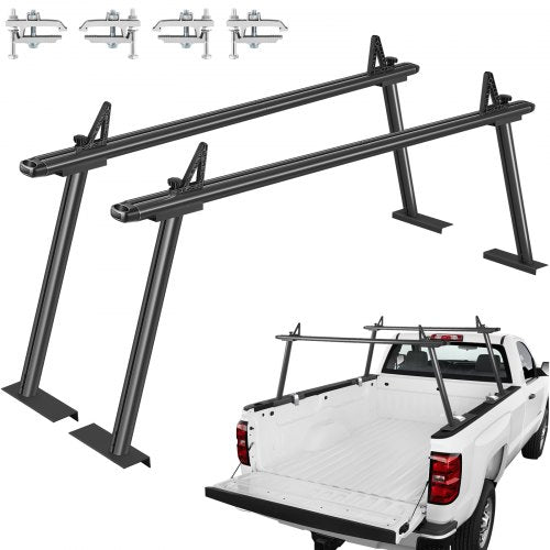 Truck Rack Pickup Truck Bed Ladder Rack Adjustable w/ Ladder Stop Black