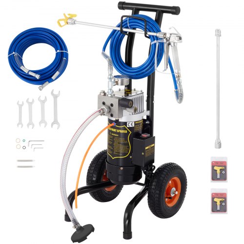 1.5HP Airless Paint Sprayer, 3200PSI Pressure Airless Sprayer ,Wall Paint Gun Sprayer with 15 M Hose, Spraying Machine with Two Set Hose for Wall & Ceiling/Wood & Metal Paint