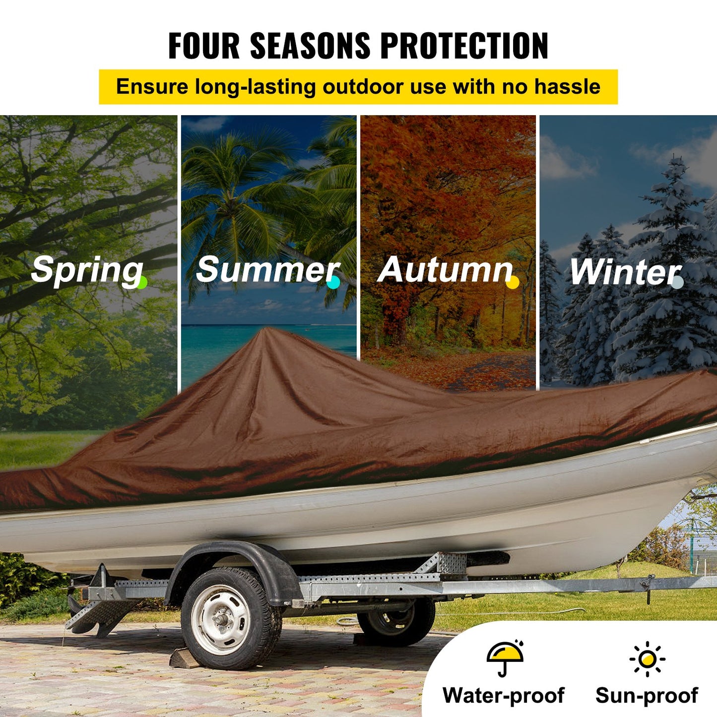 Heavy Duty Tarp, 12 x 20 ft 16 Mil Thick, Waterproof Multi-Purpose Outdoor Cover, Rip and Tear Proof PE Tarpaulin with Reinforced Edges for Truck, RV, Boat, Roof, Tent, Camping, Pool, Brown