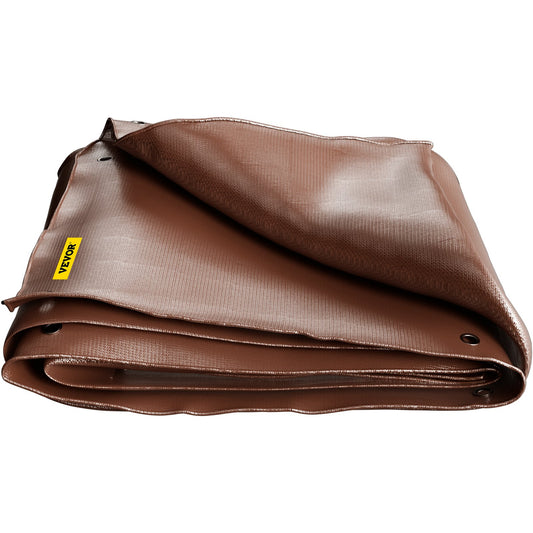 Heavy Duty Tarp, 12 x 25 ft 16 Mil Thick, Waterproof Multi-Purpose Outdoor Cover, Rip and Tear Proof PE Tarpaulin with Reinforced Edges for Truck, RV, Boat, Roof, Tent, Camping, Pool, Brown