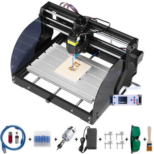 Engraving Machine 300×180×45 mm CNC Router CNC 3018 Pro 15W Laser Engraver GRBL Control 3 Axis Laser Engraving Machine, with Offline Controller, for Carving Plastic, Acrylic, PVC, Wood