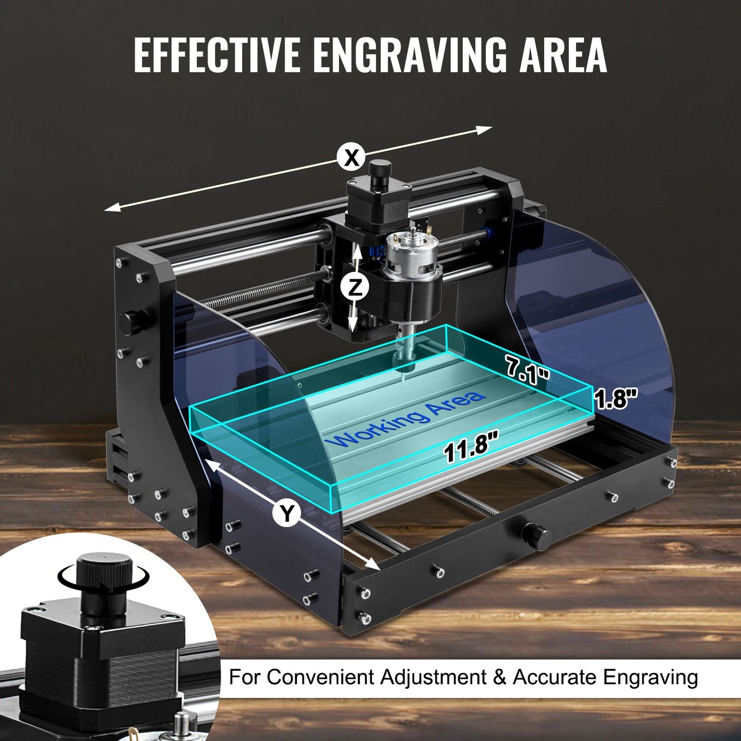 Engraving Machine 300×180×45 mm CNC Router CNC 3018 Pro 15W Laser Engraver GRBL Control 3 Axis Laser Engraving Machine, with Offline Controller, for Carving Plastic, Acrylic, PVC, Wood
