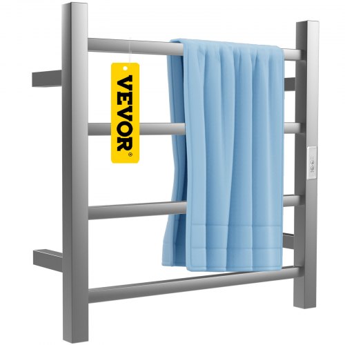 Electric Towel Rail Radiator 4 Bars Towel Warmer 220V 50W Heated Towel Rail Stainless Steel IP55 2 Modes Dry & Heat Towels Load Capacity 11lbs