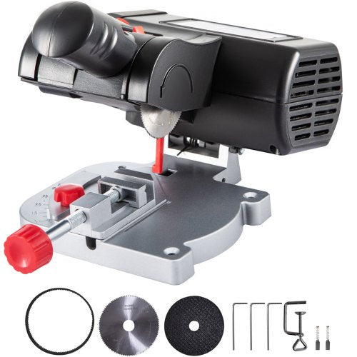 Mini Miter Cut-off Chop Saw, Two 2-5/16" Blade of Steel and Resin with 1/2" Cutting Depth, 0~45° Benchtop Miter Saw for Copper, Aluminum, Wood, Zinc in Hobby Craft