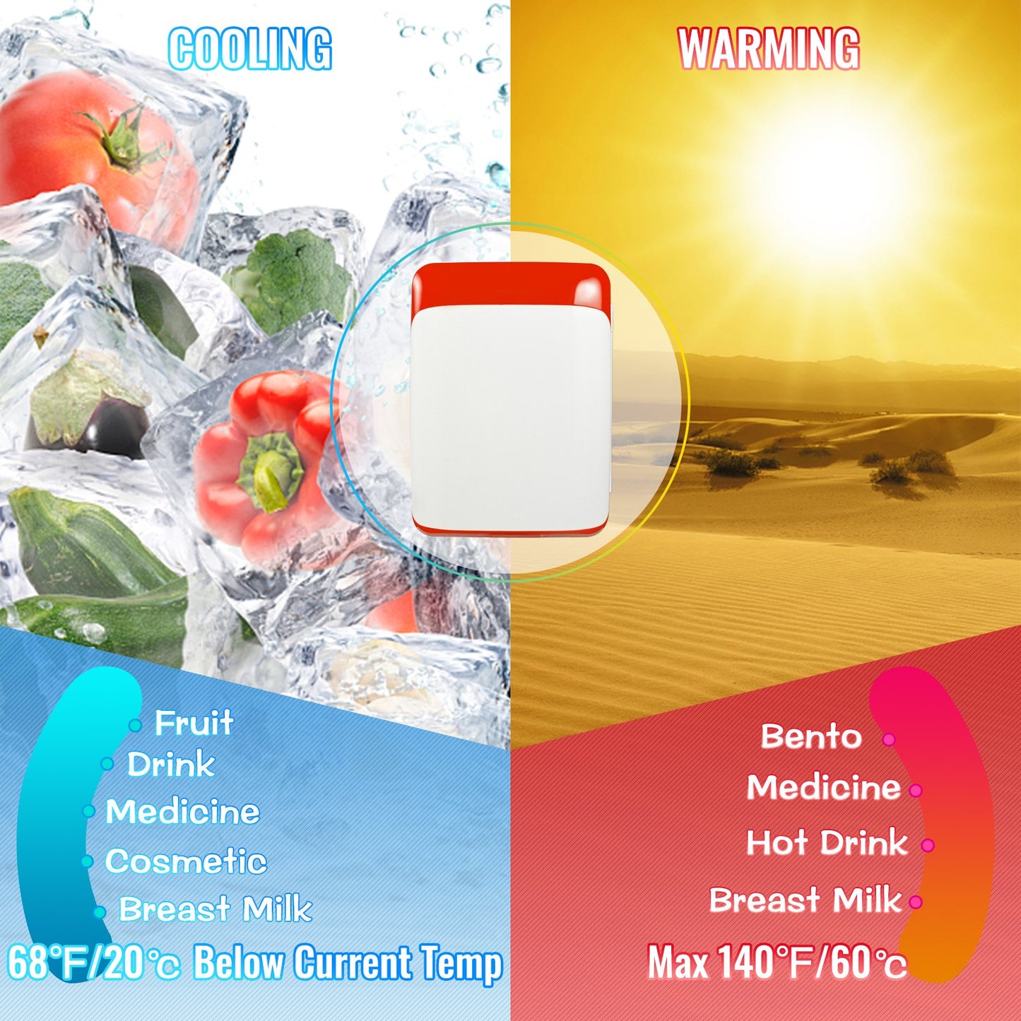 Mini Fridge, 10 Liter Portable Cooler Warmer, AC/DC Skincare Fridge, Stylish Look Compact Refrigerator, Lightweight Beauty Fridge, for Bedroom Office Car Boat Dorm Cosmetic Medicine in Red