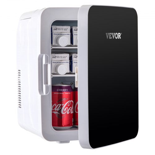 Mini Fridge 10 Liter Portable Cooler Warmer AC/DC Skincare Fridge, Stylish Look Compact Refrigerator, Lightweight Beauty Fridge for Bedroom Office Car Boat Dorm Cosmetic Medicine in Black