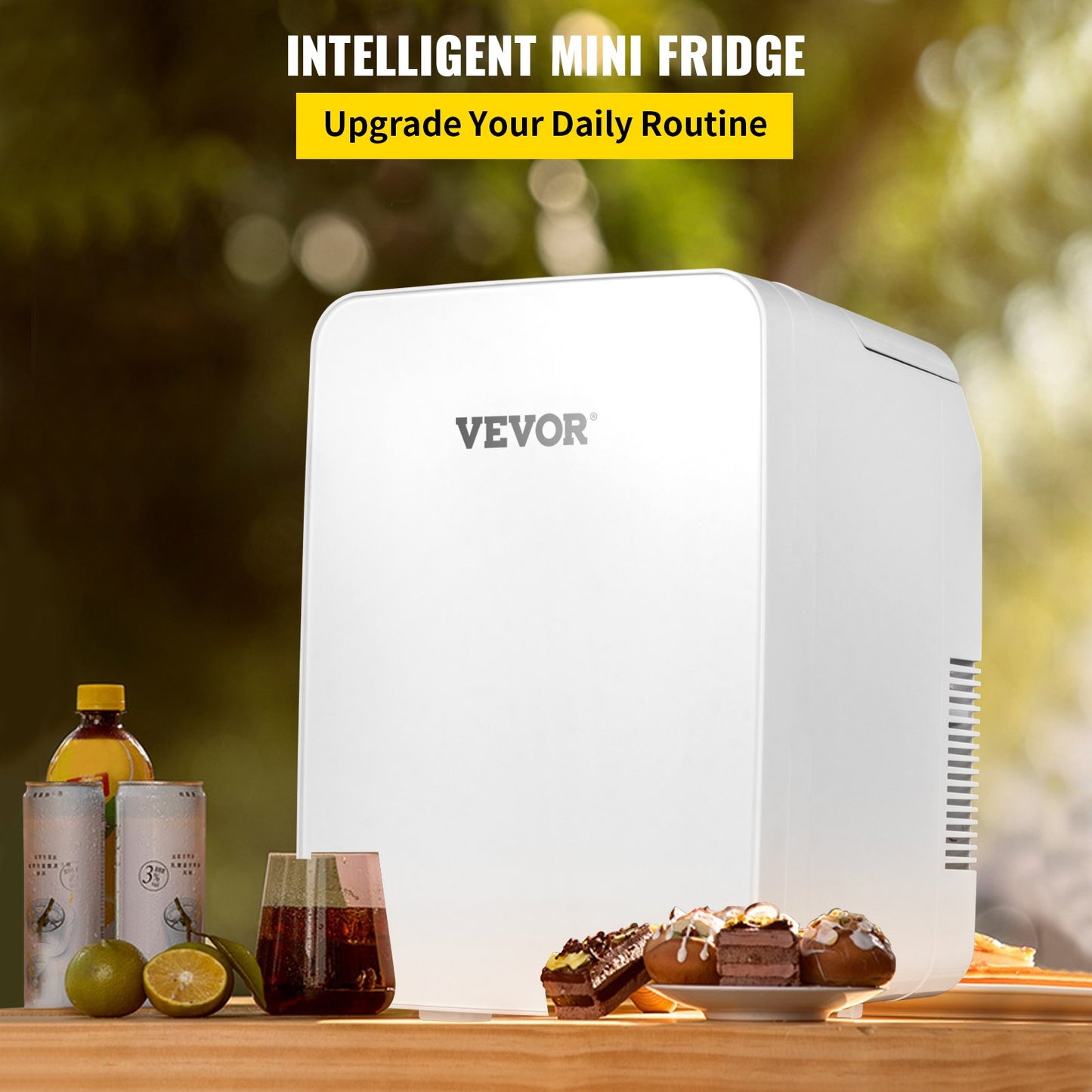 Mini Fridge 10 Liter Portable Cooler Warmer, AC/DC Skincare Fridge, Stylish Look Compact Refrigerator, Lightweight Beauty Fridge, for Bedroom Office Car Boat Dorm Cosmetic Medicine in White
