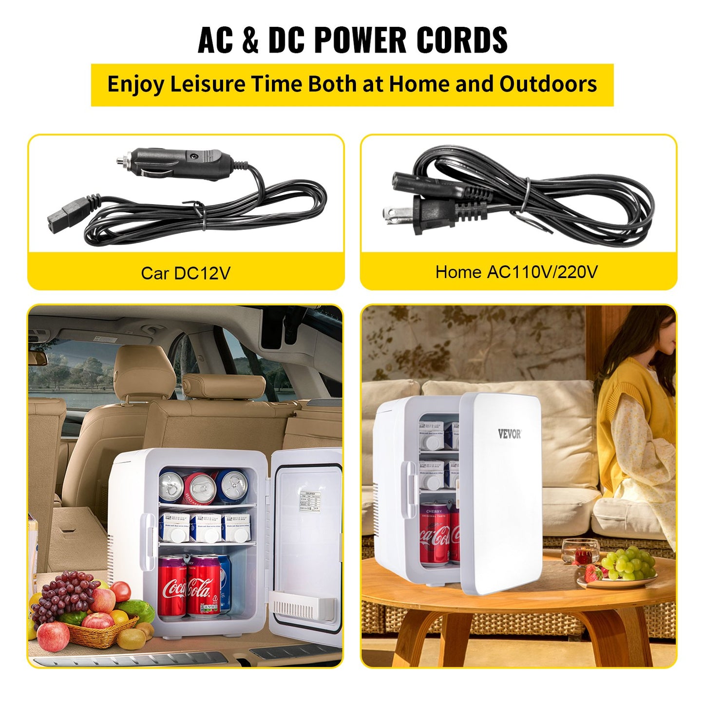 Mini Fridge 10 Liter Portable Cooler Warmer, AC/DC Skincare Fridge, Stylish Look Compact Refrigerator, Lightweight Beauty Fridge, for Bedroom Office Car Boat Dorm Cosmetic Medicine in White