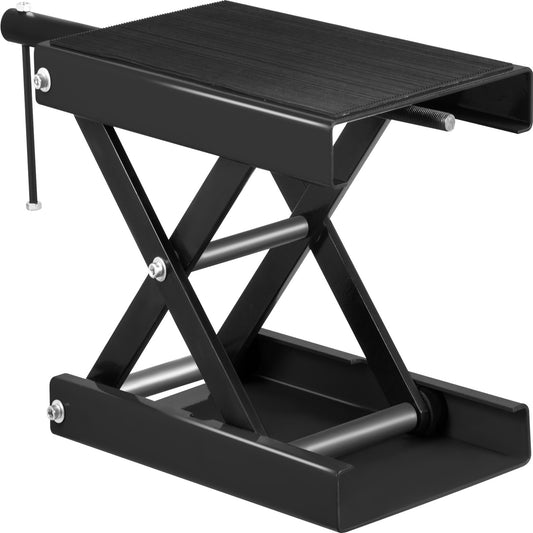 Motorcycle Jack 1100lbs, Motorcycle Scissor Lift Jack with Wide Deck Motorcycle Lift Table with Non-Skid Rubber Pad Compact Crank Hoist Stand,Motorcycle Scissor Jack Stand